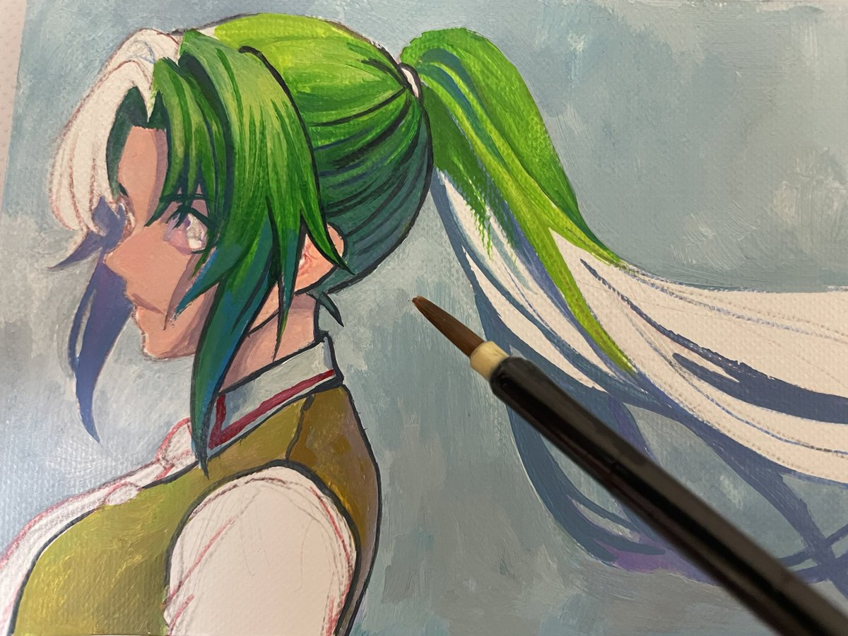 munakanoritaTT's tweet photo. wip.久々にアクリルでひぐらし描く。 https://t.co/chxbLUWQGg