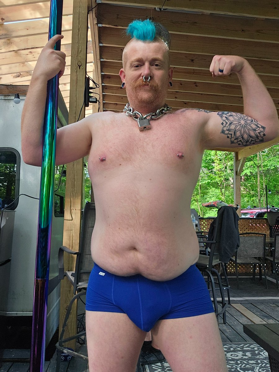 Alpha_Colt's tweet photo. We got our stripper pole installed on our deck at @circlejjranch. Who's going to come take a spin? 

@DallasPupWV @sirteddy1984 https://t.co/eNij7i7WUz