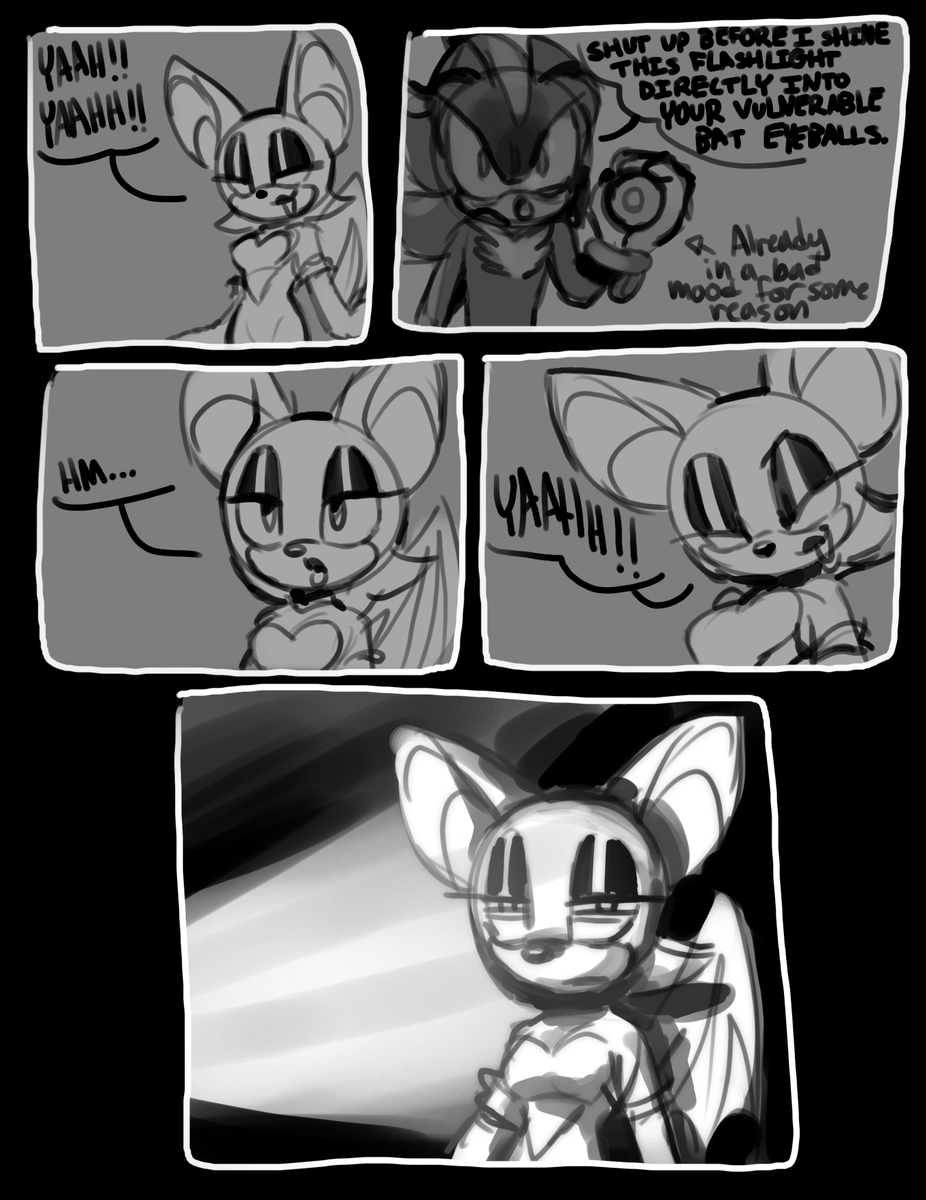 Cat_Makes_Art's tweet photo. sibling interaction #sth #SonicTheHedgehog #ShadowTheHedgehog #RougeTheBat https://t.co/jmqhMAjekl