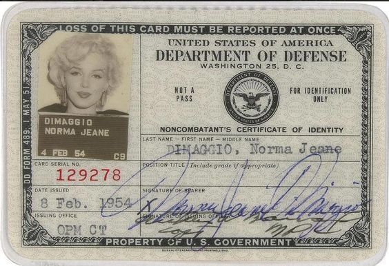 fasc1nate's tweet photo. Norma Jeane DiMaggio’s (Marilyn Monroe) ID from the 1950s. 

See more photos: https://t.co/BE0xPRuc31 https://t.co/2TQPPJkdJ3