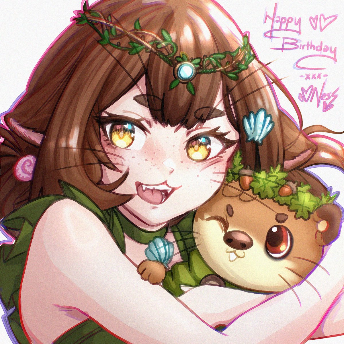 Seiso_Ness's tweet photo. Happy Birthday my lovely friend! #yukaart https://t.co/ssmKubUMUw