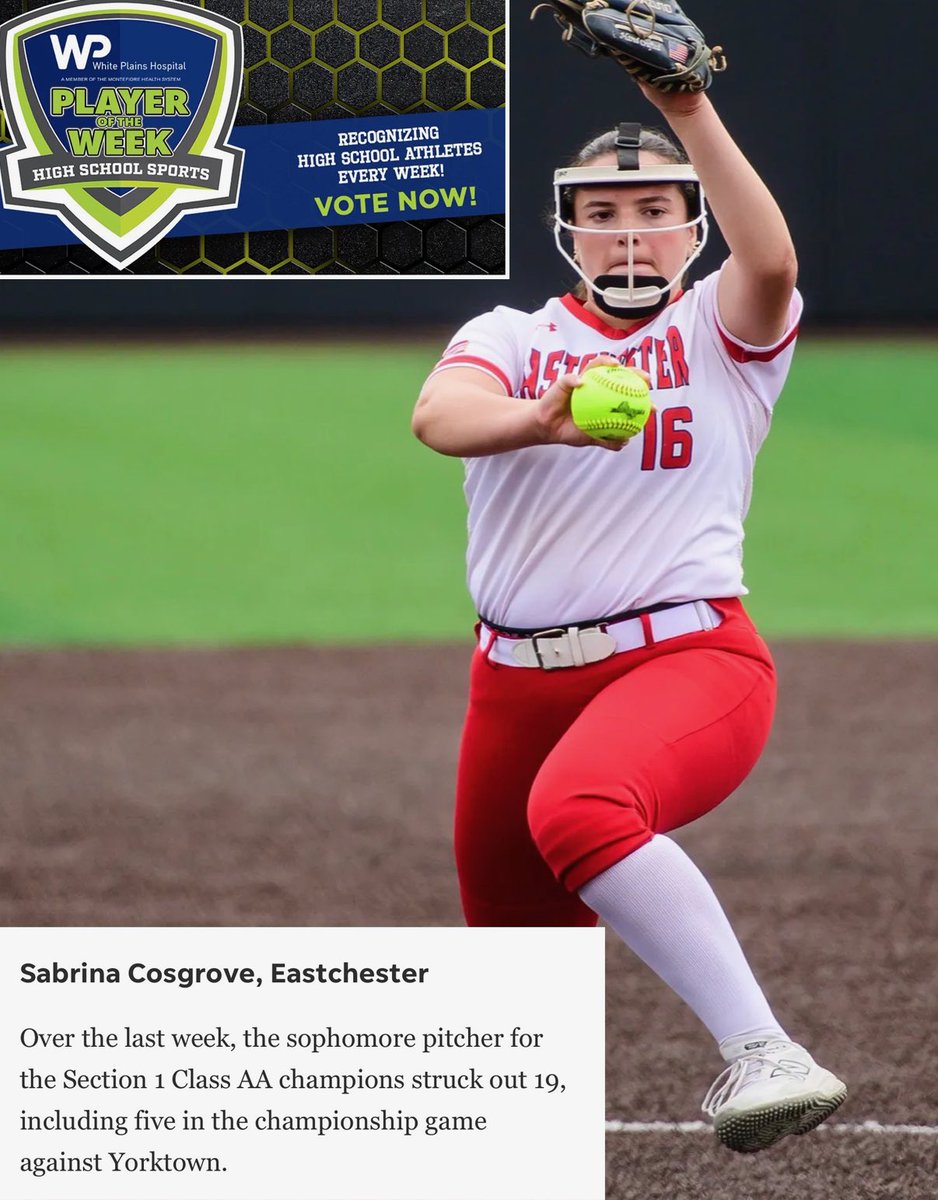 sabrinacos16's tweet photo. So very grateful to be nominated for the 2nd time this season for Lower Hudson County Softball Player of the Week!

@EastchesterVSB 
@Eagle___Nation
@LoHudSoftball
@Frank_Lieto @CoachCozzie @tjbatts @RITG_CosLieto @BobRossiRITG @thunderjam134 https://t.co/QY0HZGpGrm