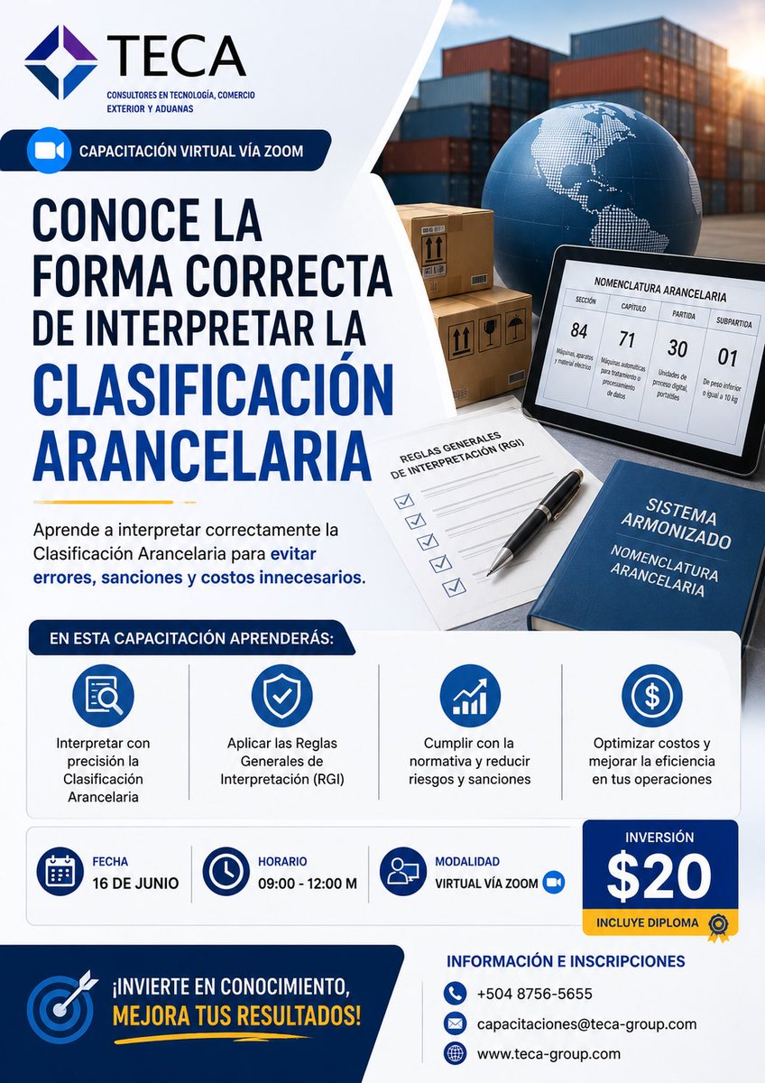 teca_grupo's tweet photo. 𝙒𝙚𝙗𝙞𝙣𝙖𝙧 𝙨𝙤𝙗𝙧𝙚 𝙡𝙖 𝙘𝙤𝙧𝙧𝙚𝙘𝙩𝙖 𝙞𝙣𝙩𝙚𝙧𝙥𝙧𝙚𝙩𝙖𝙘𝙞ó𝙣 𝙙𝙚 𝙡𝙖 𝘾𝙡𝙖𝙨𝙞𝙛𝙞𝙘𝙖𝙘𝙞ó𝙣 𝘼𝙧𝙖𝙣𝙘𝙚𝙡𝙖𝙧𝙞𝙖 🛂📦

📱 8756-5655
📝 Inscripción:
https://t.co/T0R85brWFd

#Capacitación #ClasificaciónArancelaria #Aduanas #ComercioExterior #GrupoTeca #TECA https://t.co/1T726m3bSh