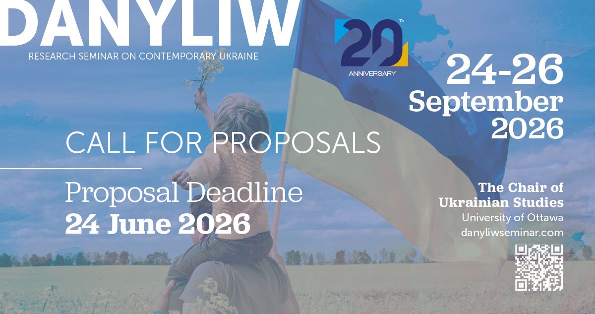 DariaMattingly1's tweet photo. The Danyliw Research Seminar on Contemporary Ukraine is back on 24-26 September! Call for Proposals (24 June deadline). Open to doctoral students, scholars, films, and book authors. Apply! 
https://t.co/DwEsOyv0FR https://t.co/27DeOuX3F8
