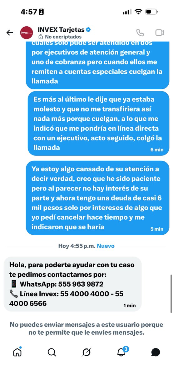 Croda02's tweet photo. Ahora tampoco les puedo escribir?  @INVEX @invextarjetas https://t.co/pCOI1TThxm