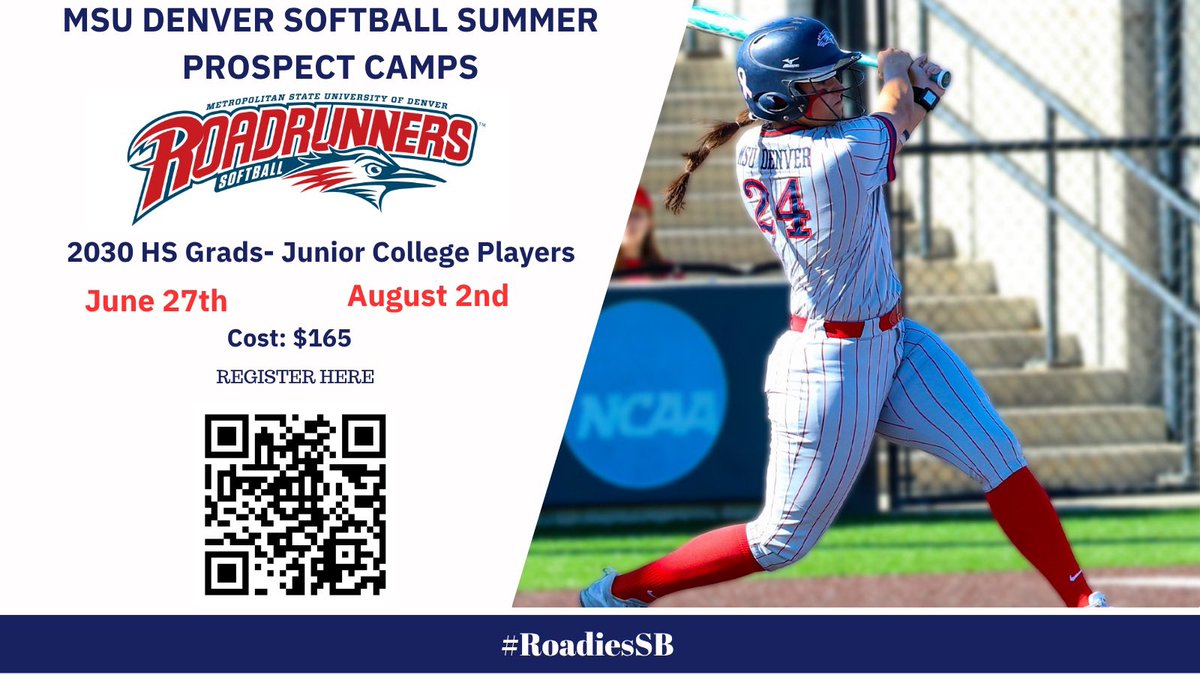 RoadrunnerSB's tweet photo. Join us this summer for one of prospect camps! 
#GetRowdy #RoadiesSB26 https://t.co/DaorJCm14n