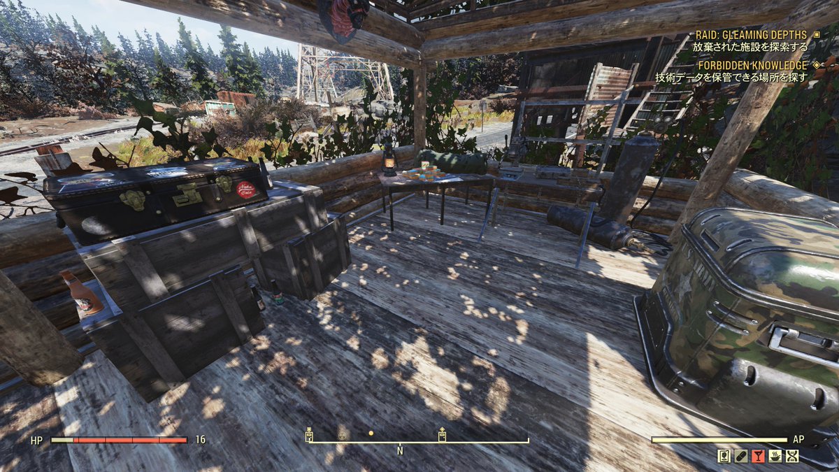 fo76db's tweet photo. ハンターのブラインドサバイバルテント
・クッキングステーション
・ベッド
・パンチカードマシン
・武器作業台
・楽器
・スタッシュ
・スクラップ、弾薬、医療品ボックス(1st)

今までで一番豪華なサバイバルテントですね！！！
#フォールアウト76 #Fallout76 #Fo76 https://t.co/0spuPfARj9