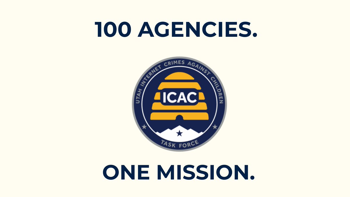 UtahAG's tweet photo. Utah's Internet Crimes Against Children Task Force just reached 100 affiliate agencies statewide. That network puts more investigators on predators, more cases in court, and more children out of danger across every community in Utah. 
 
Every child reached through this network is a child protected.