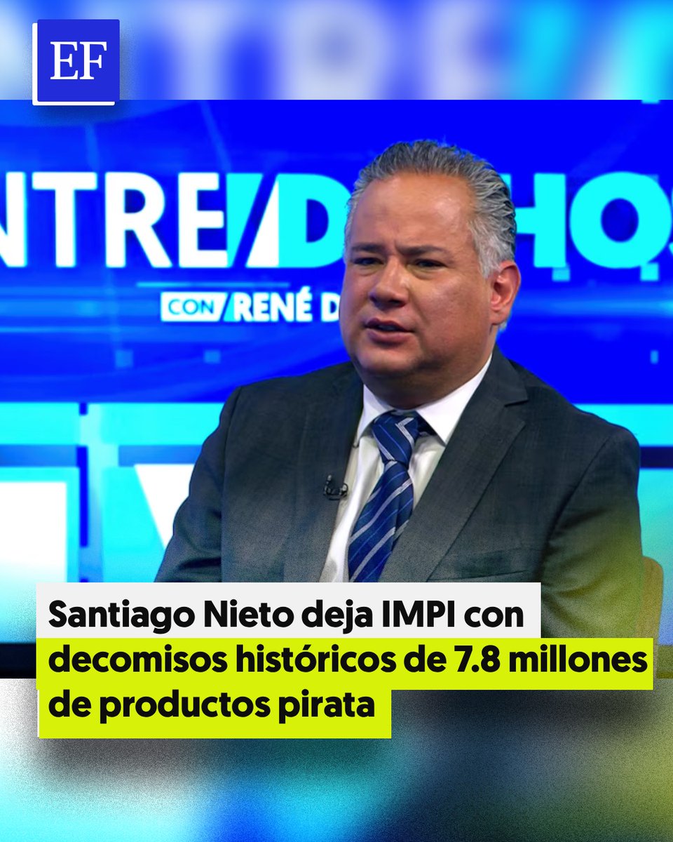 ElFinanciero_Mx's tweet photo. En casi dos años que Santiago Nieto estuvo al frente del IMPI se logró, además del combate a la piratería, la salida de México de la lista negra de propiedad intelectual de EU.
https://t.co/198uicm5qt https://t.co/3fvTRTG1SE