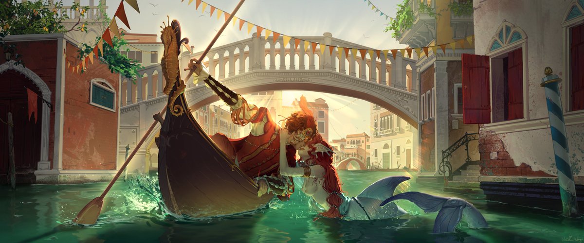 imaspacekat's tweet photo. Key Art for my Little Mermaid: Reimagined Setting - Renaissance project! https://t.co/XXB5A3R6Ie