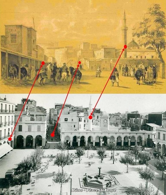SidAliRais's tweet photo. La france ne s'est pas seulement contentée d'assassiner les Algériens pour réaliser le « Grand Remplacement », mais le Génocide Algérien comporte aussi une destruction de l'architecture algérienne. 

La Basse Casbah a été complètement détruite et remplacée par ce qui est devenu les hideux bâtiments haussmanniens. 

Lors de mes longues études à Alger de 1991 à 2001, le soleil me brûlait la peau en allant du CHU Mustapha à la Fac Centrale, à cause de l'exposition directe au soleil dans les rues larges. 
Par contre, en visitant la Casbah d'Alger, les ruelles étroites protègent contre la lumière intense ! 

Ceux qui veulent les bâtiments haussmanniens d'Alger, qu'ils les reprennent et nous rendent ce qui a été détruit : la Basse Casbah et le trésor d'Alger, l'équivalent de 7,5 milliards d'euros en or 🪙 pillé par la France en juillet 1830, entre autres ! 

Les images anciennes de l'Algérie 🇩🇿, parce que ces images sont des clés que nous saisissons au vol pour ouvrir, dans la mémoire, des portes que l'oubli avait condamnées pour toujours…