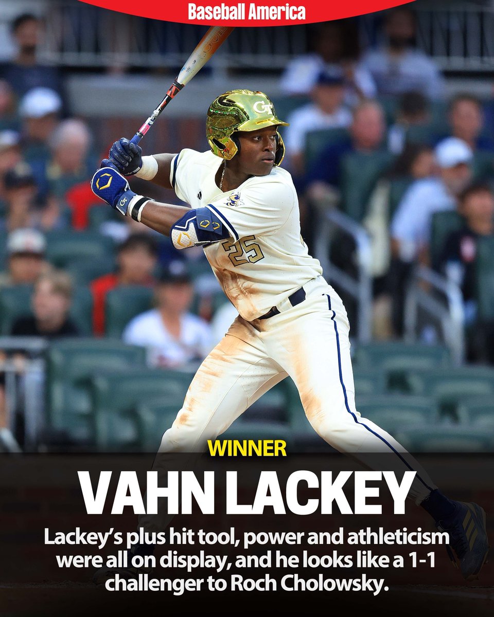 BaseballAmerica's tweet photo. If there was one player who left the weekend looking every bit like a future top pick, it was Vahn Lackey.

The @GTBaseball catcher showed off exactly why it’s so easy to be enamored with his profile 👏

More here: https://t.co/PR1Rqe6eCH https://t.co/EKfI8ZStj2