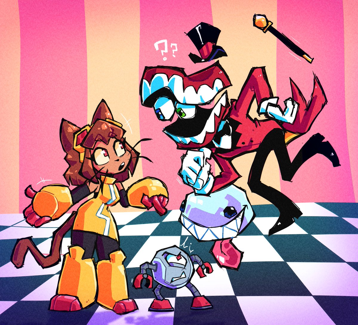 Opossol's tweet photo. I'm sure I'm not the first to come up with this idea but
I was seeing a bunch of cool game crossovers with Gameoverse and I wanted to draw one of my own-

then I realized- The Amazing Digital circus is a game-
So what if?
@glitch_prod #gameoverse #theamazingdigitalcircus https://t.co/fXk3upYnHU