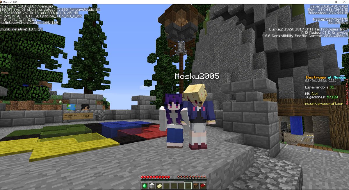Purple_Heart10's tweet photo. aqui jugando en el lagCraft digo UniversoCraft EwE https://t.co/LMzC7hPDpN