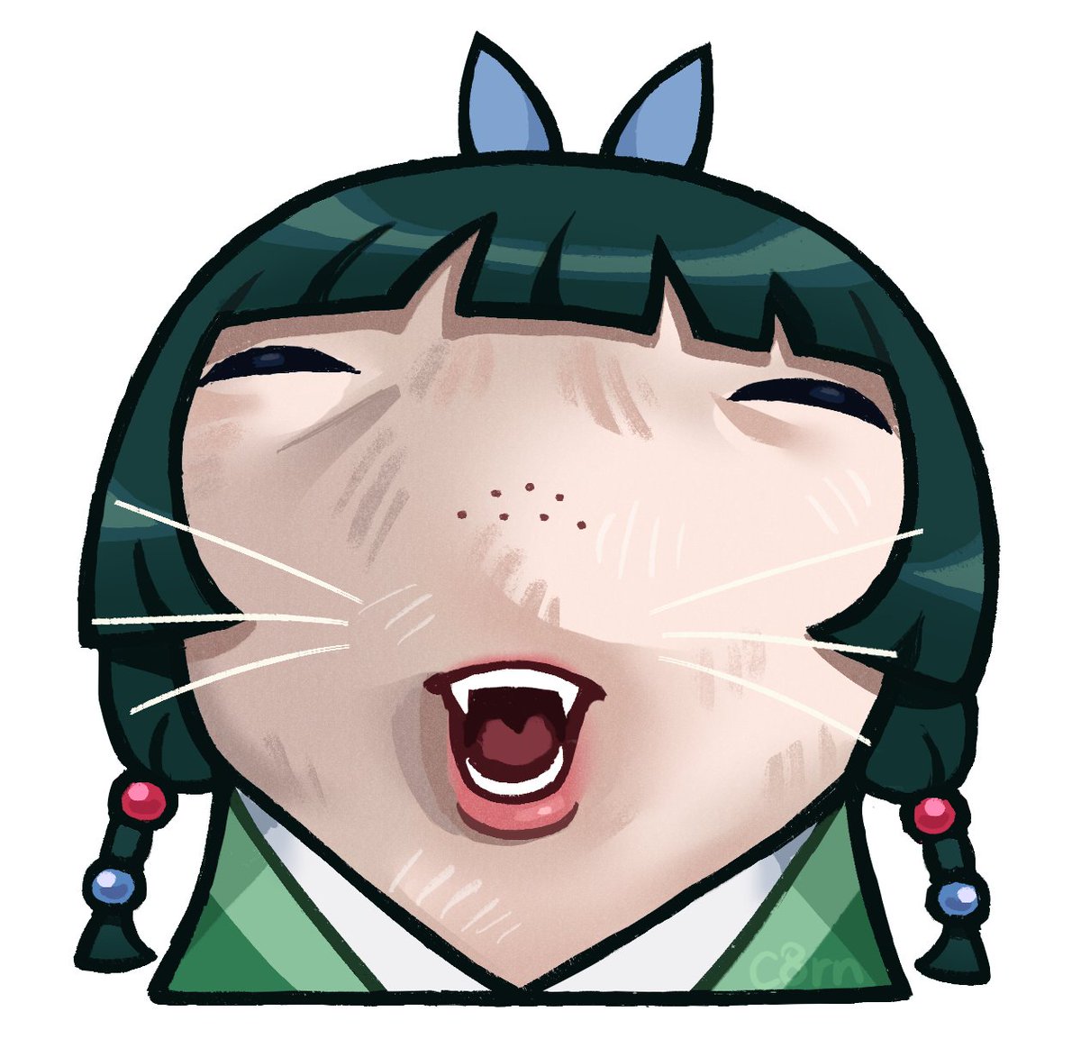 _c8rn_'s tweet photo. I'm obsessed with this cat meme , I will be debuting her as a sticker at this months Goblin market!!😸 https://t.co/PotFAEWXZe