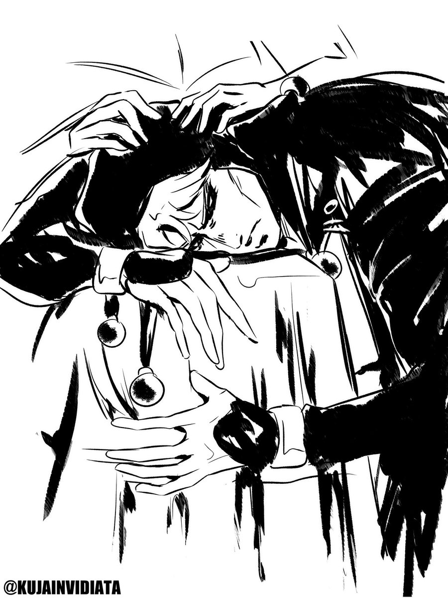 CappuRis's tweet photo. Araki sketch style experiment 🥣✂️ https://t.co/D9vTykTAye