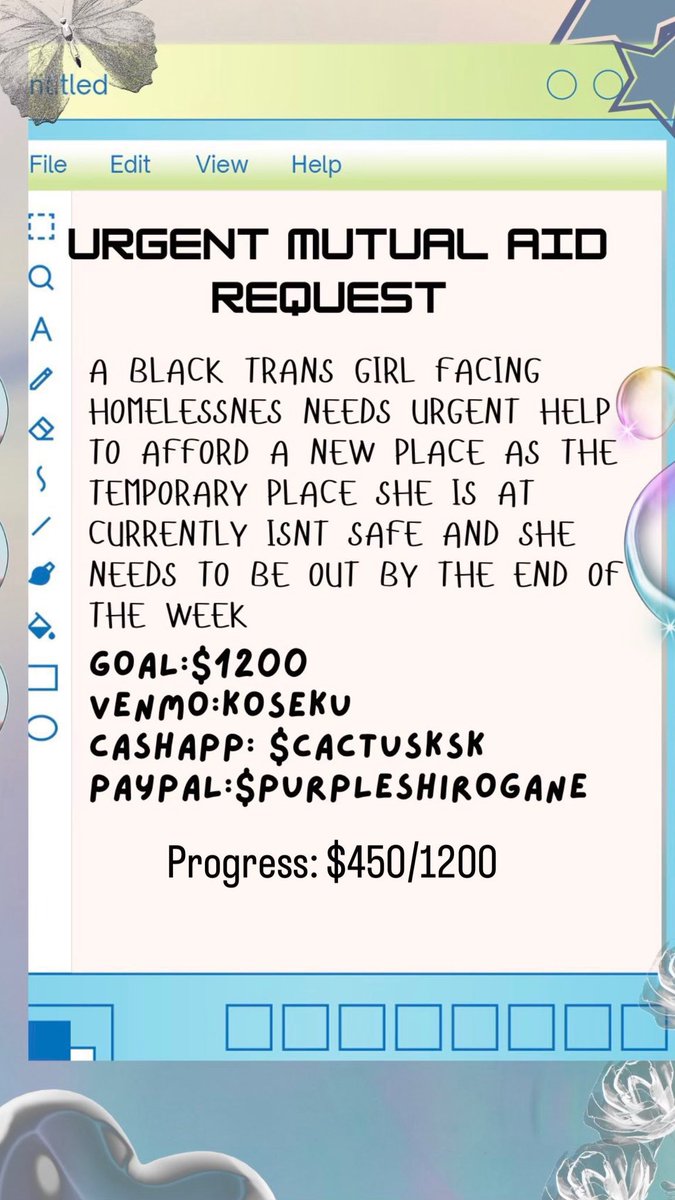 grassfay's tweet photo. 🚨urgent 🚨

help a black tgirl with rent to avoid homelessness 

v3nmo: koseku

c@sh app: $cactusksk

paypàl:$purpleshirogane https://t.co/0kEHVIRsDV
