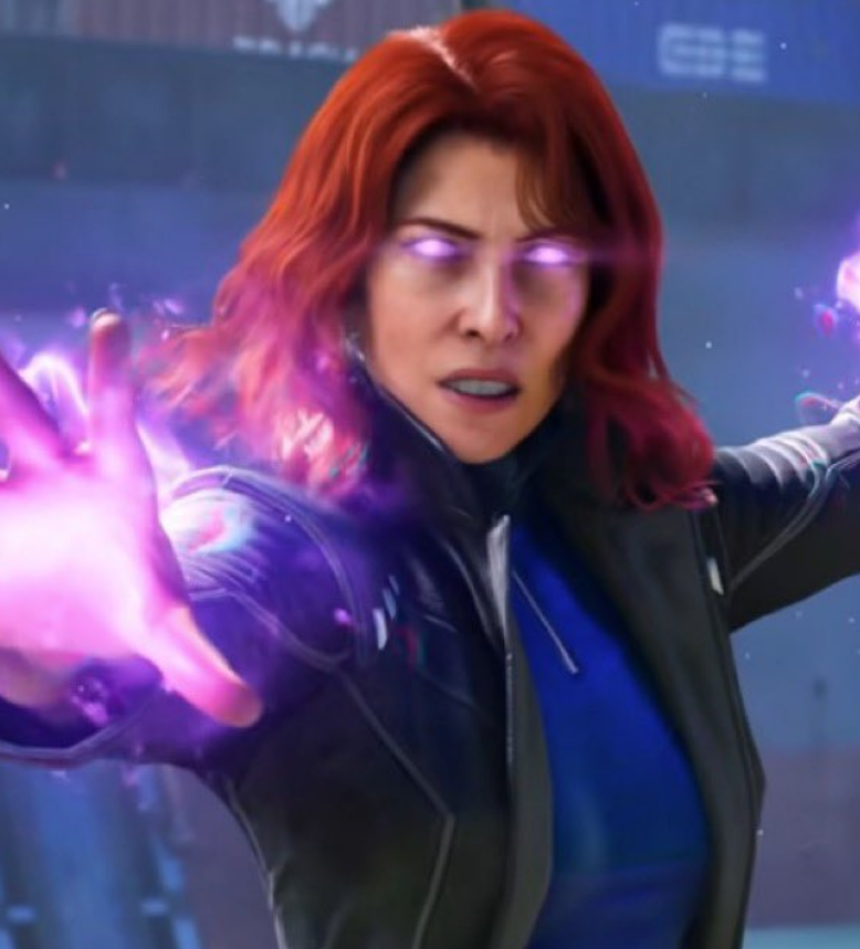 SiteJamesons's tweet photo. Não vou mentir pra vocês, essa Jean Grey de uniforme azul, emanando uma energia rosa vibrante enquanto ajuda o Wolverine a massacrar os soldados anti-mutantes, me lembrou a Jean Grey da Terra 18727. Até o penteado é praticamente idêntico. https://t.co/LGggaQar49
