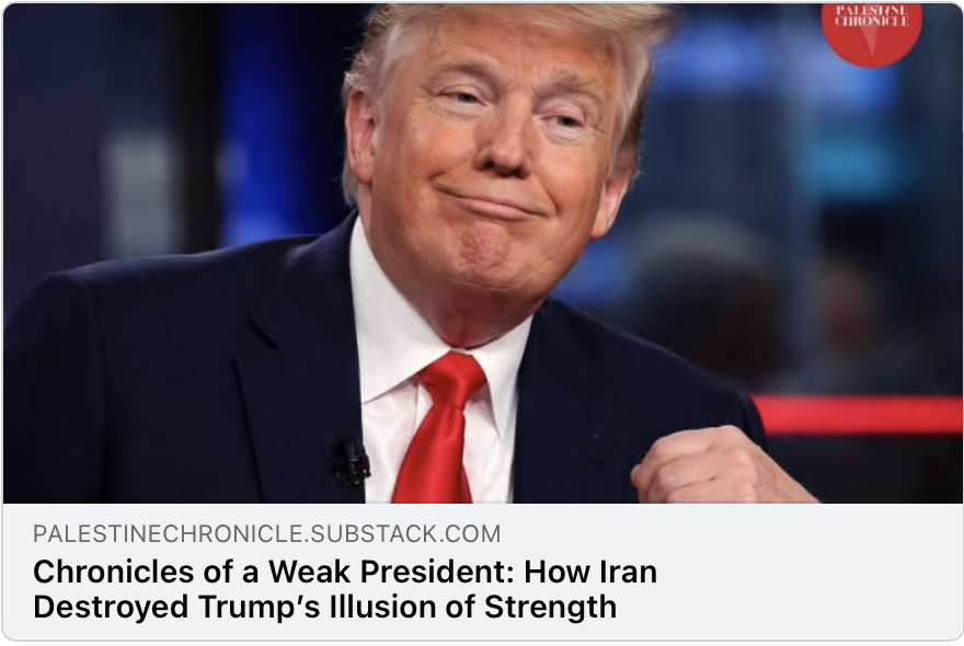 timaxustim's tweet photo. Chronicles of a Weak President: How Iran Destroyed Trump’s Illusion of Strength https://t.co/Ai2K1g8z6y https://t.co/erOyp8K4OV