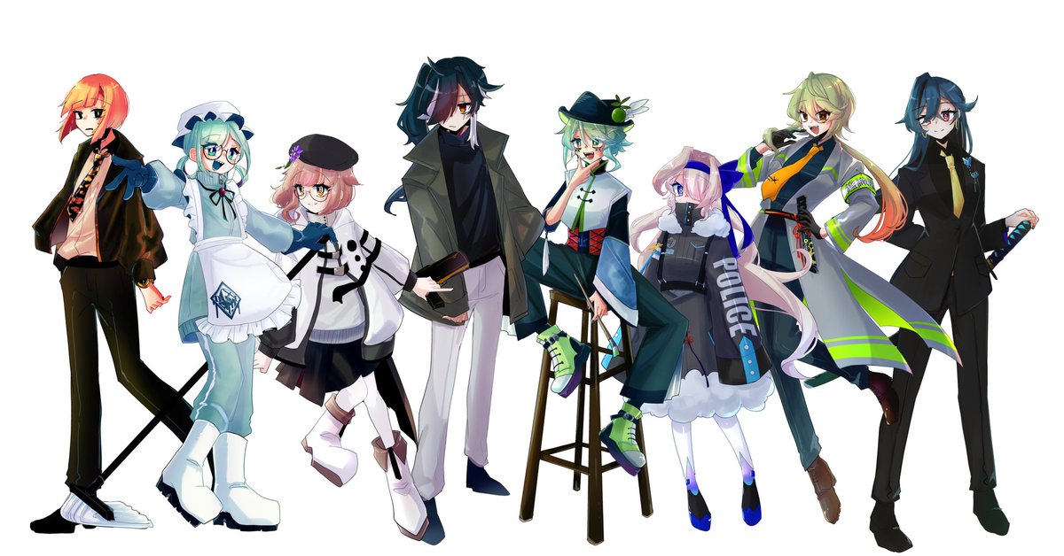 Qlogh14's tweet photo. 暫定的な上半期の立ち絵たち https://t.co/jNFwP0mD4o