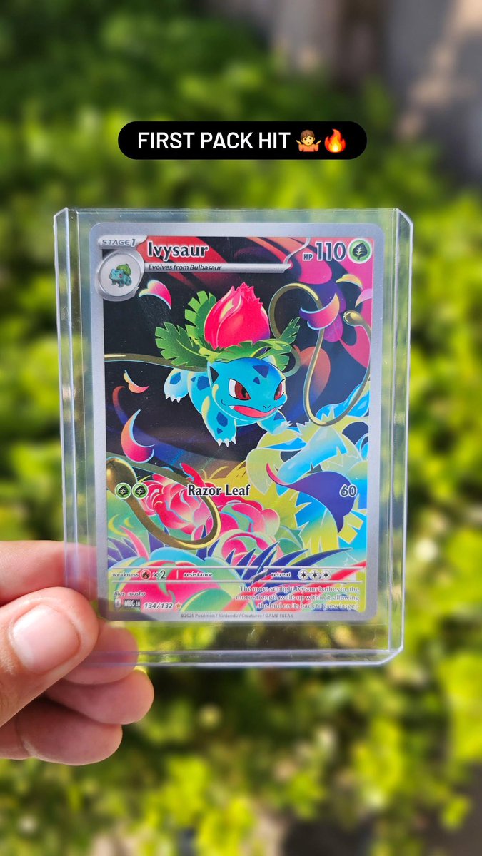 CoachJoeyJr's tweet photo. I hadn't opened a pack in over 20 years… pulled this at a gas station after practice one day and I’m still not over it. 🔥

I wasn't gonna get it but a fellow Coach told me to grab it and even tossed me a couple extra dollars… glad I listened.

Ivysaur Illustration Rare 😤🃏 https://t.co/jIWLAKXo3M