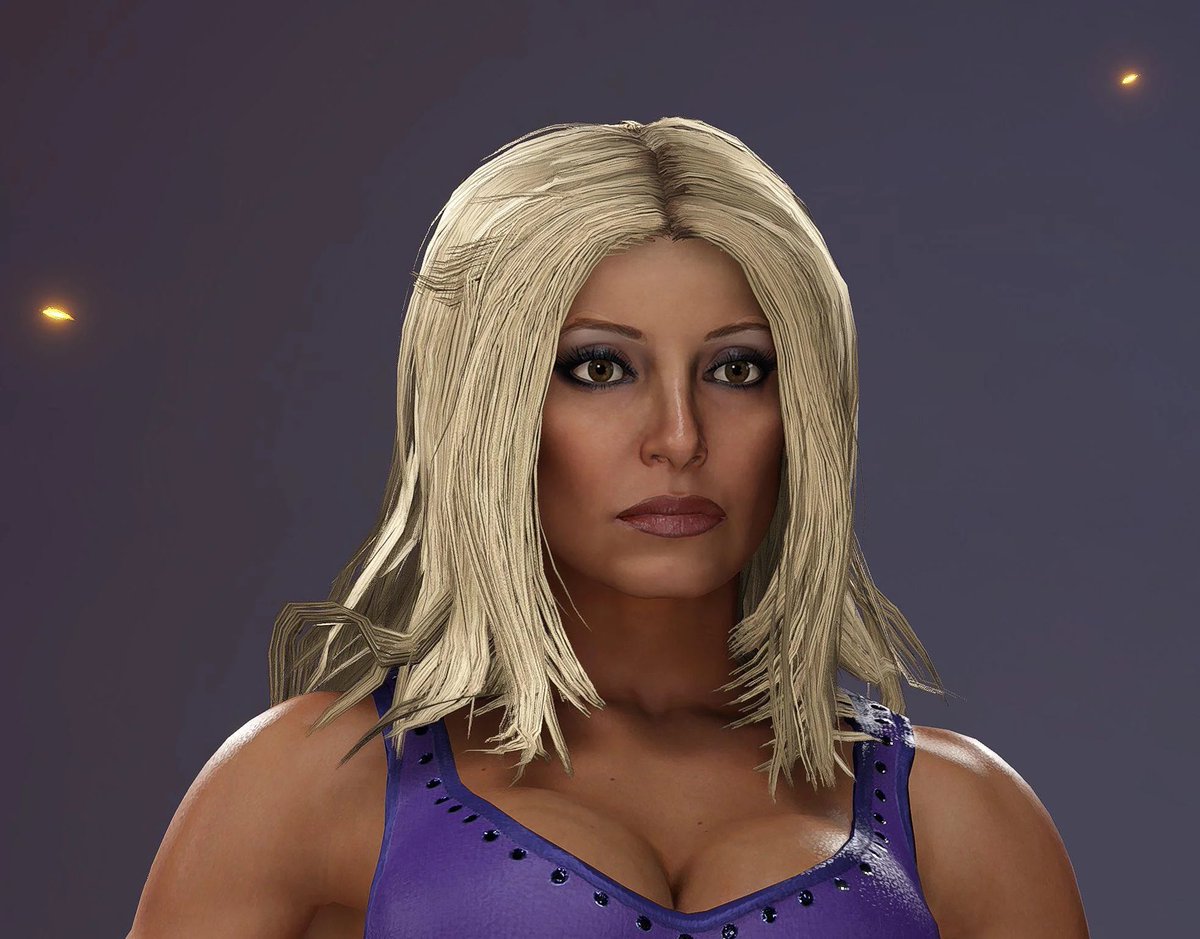 karl_joseffe's tweet photo. Quality of models needs a whole overhaul because this cosplay of @trishstratuscom is really bad. 😭 @WWEgames https://t.co/FV5FF7mZtn