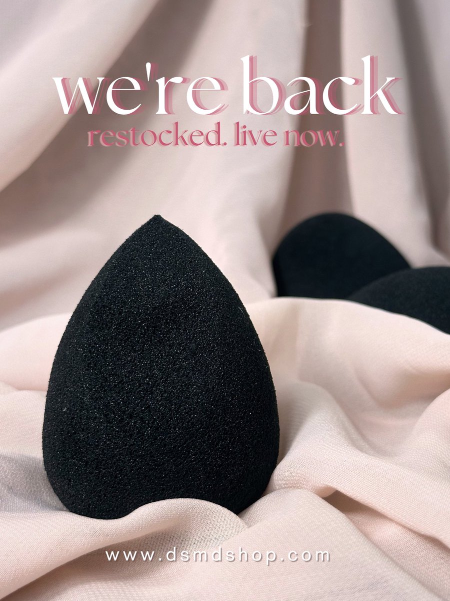 dsmdshop's tweet photo. We heard your makeup bag was looking a little empty. 👀

The DSMD Makeup Sponge is finally back in stock and ready to get back to work.

✨ Flawless blends
✨ Seamless application
✨ Soft, bouncy texture

Restocked. Live now.

https://t.co/fUSXrCmDDw https://t.co/nrMTYO9lIL