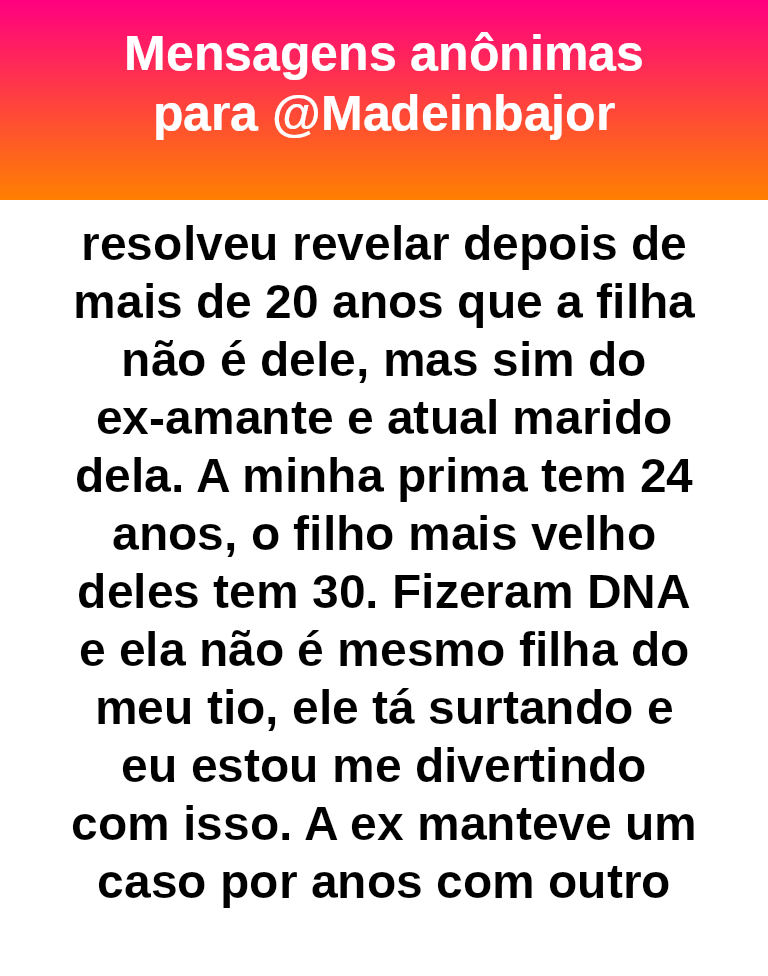 madeinbajor's tweet photo. #CasosDeFamilia
Depois de 24 anos a prima é prima sim hahhahahaha #bajo40973 https://t.co/75di7DDMXQ