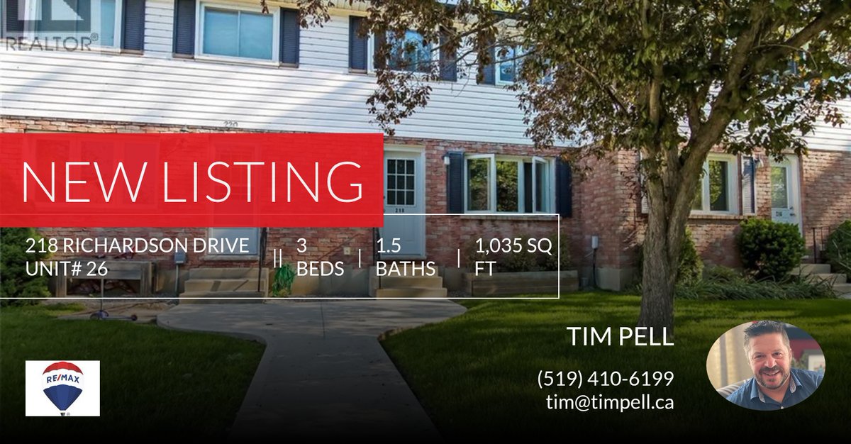 tim_pell's tweet photo. 📍 New Listing 📍 Take a look at this fantastic new property that just hit the market located at 218 Richardson Drive Unit# 26 in Port Dover. Reach out here or at (519) 410-6199 for more information

SELL WITH PELL! https://t.co/mJK75Aqp2X https://t.co/j8jVs2unYZ