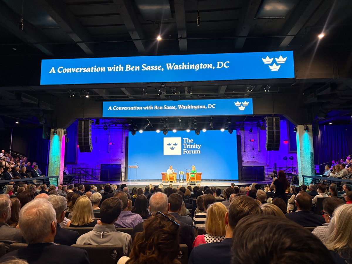 AnnaKateShelt's tweet photo. I will listen to every word @BenSasse has to say, for as long as God gives him to say them. I’m honored to get to listen to him tonight at the @trinityforum in Washington, D.C. https://t.co/BXWrycxjCV