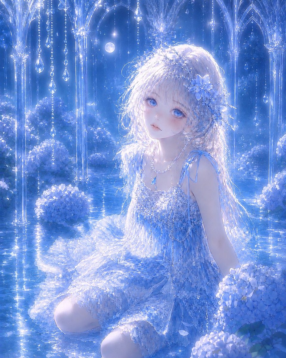 Coco_AIart's tweet photo. #AIart #AIイラスト 

『蒼月硝子庭園』

言葉にならない願いほど、
月明かりによく似ている。 https://t.co/UCRA3SHWZo