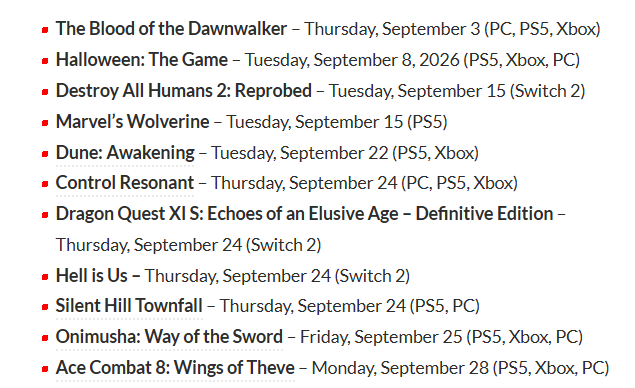 Andy_VGC's tweet photo. So erm, this is what September's game release slate looks like after that SoP - and Summer Game Fest hasn't even started yet.

https://t.co/c9GT7y1DMh https://t.co/RffHqOwnhs