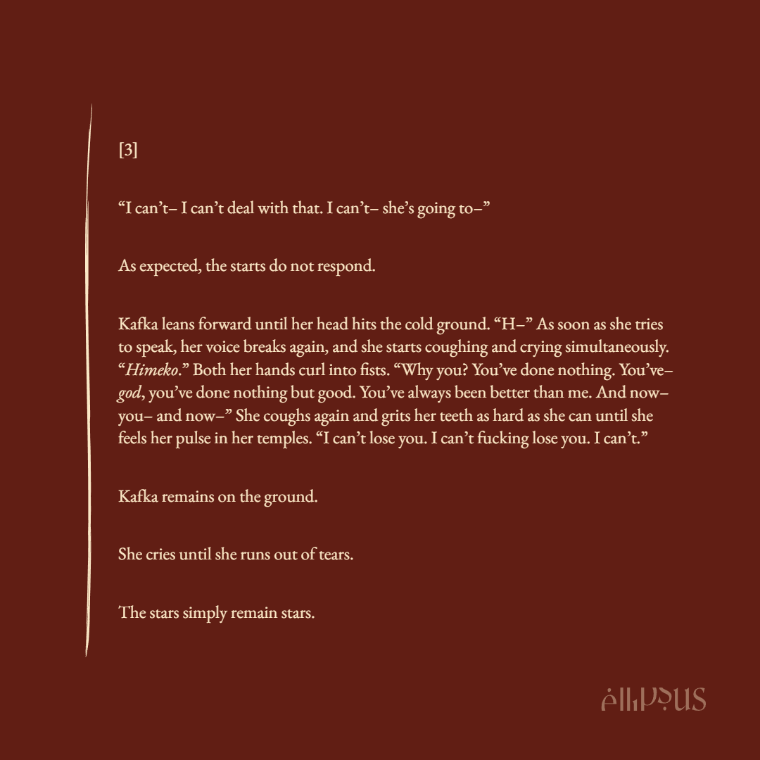pompomfanclu3's tweet photo. ────୨ #kafhime ৎ──── 

why yes. angst. i love making myself suffer. 

also feel free to send me silly ideas for silly scenes i might write some of them like this one !!!! teehee (๑>ᴗ<๑)

https://t.co/uWBNXemk9L

⟅ #hsr #hsrtwt #honkaistarrail ⟆ https://t.co/0zykdh1YOc