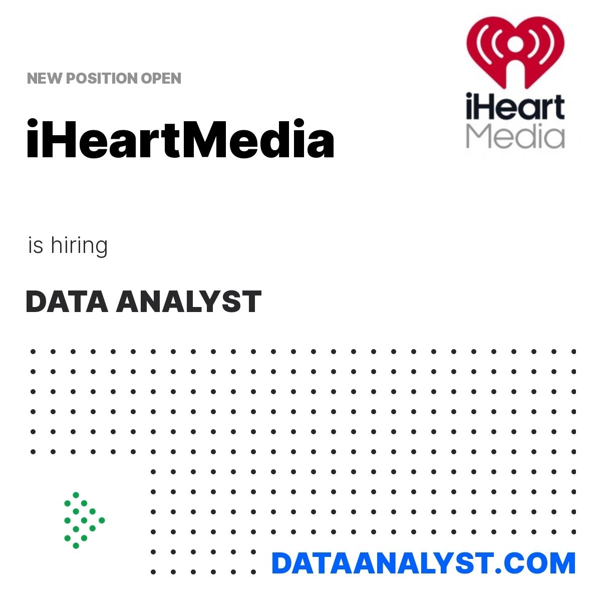 DataAnalyst_com's tweet photo. New data analyst job has been posted!

iHeartMedia is hiring a  Data Analyst with 0 - 3 years of experience.

Based in United States -  , this is a In-office role.

More info: https://t.co/rgE88wFU5m https://t.co/8Y40a9JcAY