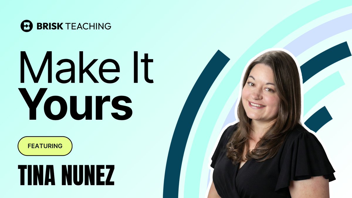 briskteaching's tweet photo. Five minutes. One YouTube video. A complete lesson plan, presentation, and Google Form quiz — your grade, your standards, your voice carried through every step.

District PD lead Tina Nuñez has trained teachers across Albuquerque Public Schools through every flavor of AI hesitancy.

Her go-to Brisk demo shows what it looks like when AI extends your teaching, and the lesson still feels like yours. Tune in to Educator Voices → https://t.co/FACMxpcUdI