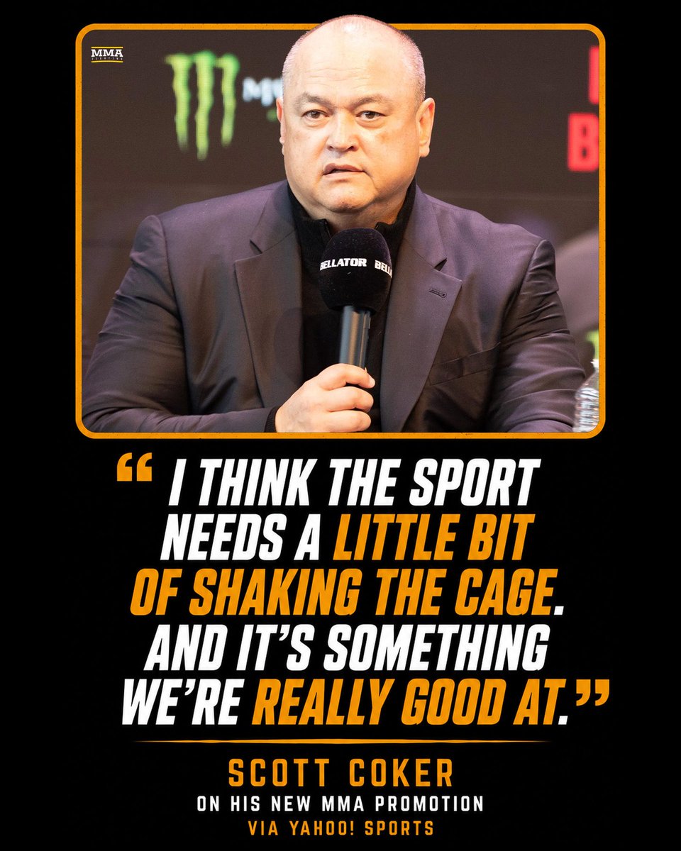 MMAFighting's tweet photo. Scott Coker is ready to shake up the sport of MMA

📰 https://t.co/ZBB8koOS8E https://t.co/yuiBsmsZAs
