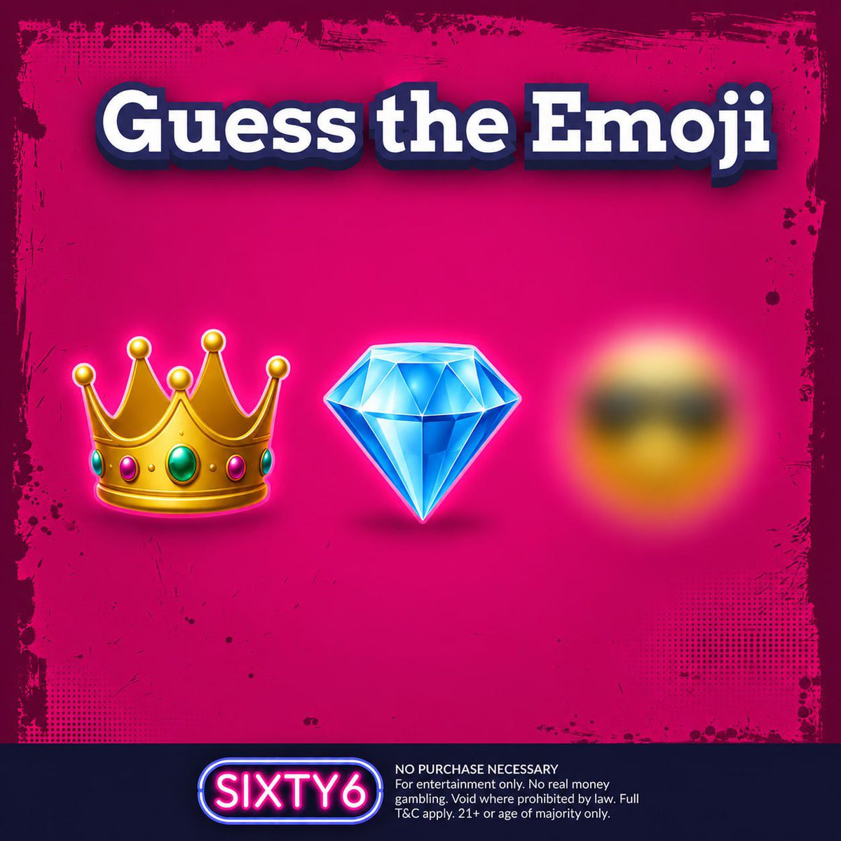 sixty6com's tweet photo. 🤔 GUESS THE EMOJI 

👑 + 💎 + ❓

The last emoji is hidden... can you figure out what completes the combo? 👀

Drop your guess in the comments! 🔥👇

🏆 Bonus points if you explain your logic 😏🍀  #free #freegames #freeplay

https://t.co/xS70LjyVdf https://t.co/wLqS31zEEm
