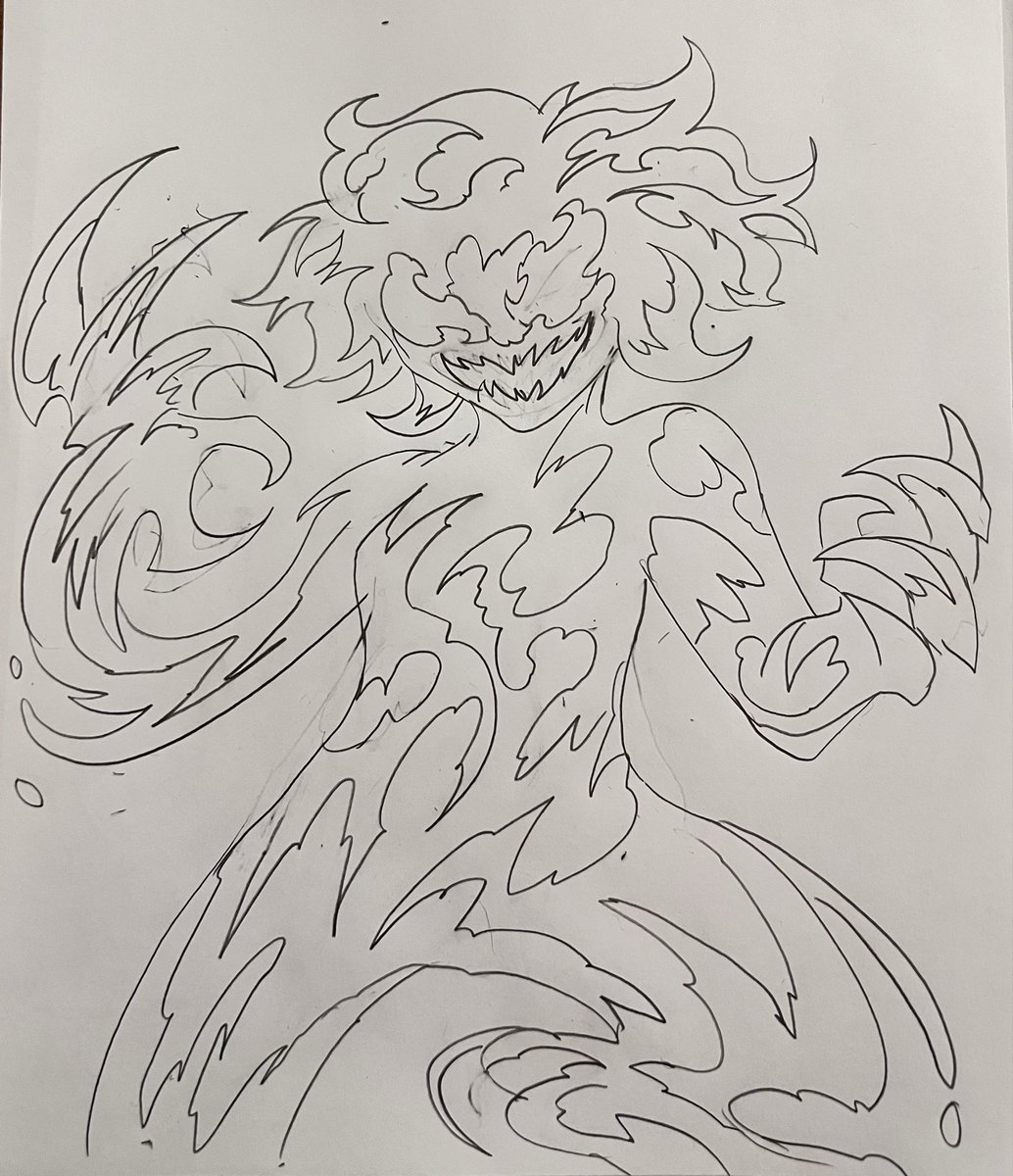 NickOnRipple's tweet photo. @Network_Synth Welllllll here’s a sketch of Minnow with a symbiote making its own arms and legs for them I whipped up just now 

I’d imagine it would be light blue, cyan or sea foam green https://t.co/TqDKRvvtge