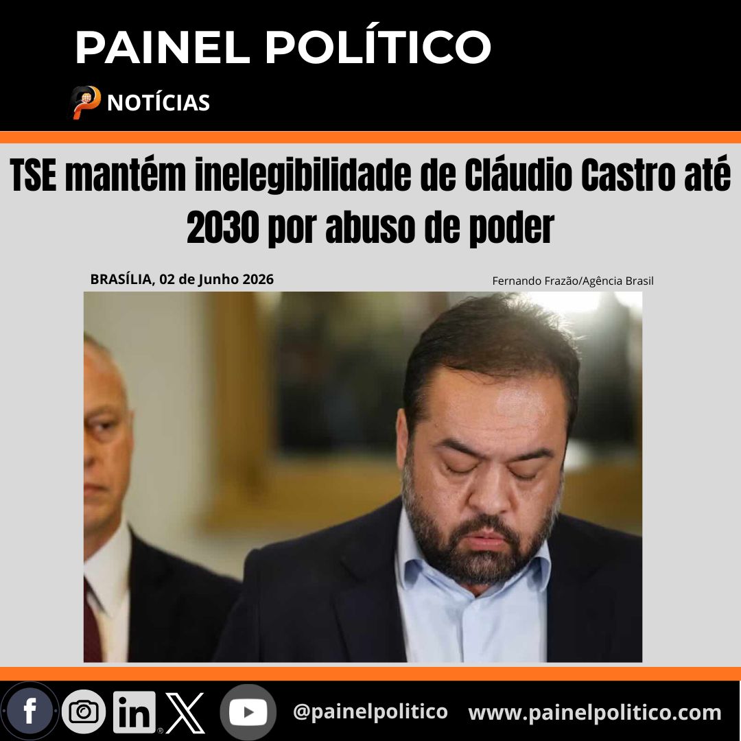 painelpolitico's tweet photo. Decisão por 5 a 2 confirma condenação por abuso de poder em 2022. STF definirá se sucessor será escolhido pelo voto popular ou pela Assembleia Legislativa - https://t.co/umvzCXytG3 #ClaudioCastro #TSE #inelegibilidade #RioDeJaneiro #abusoDePoder https://t.co/Bsv9FdW4bj