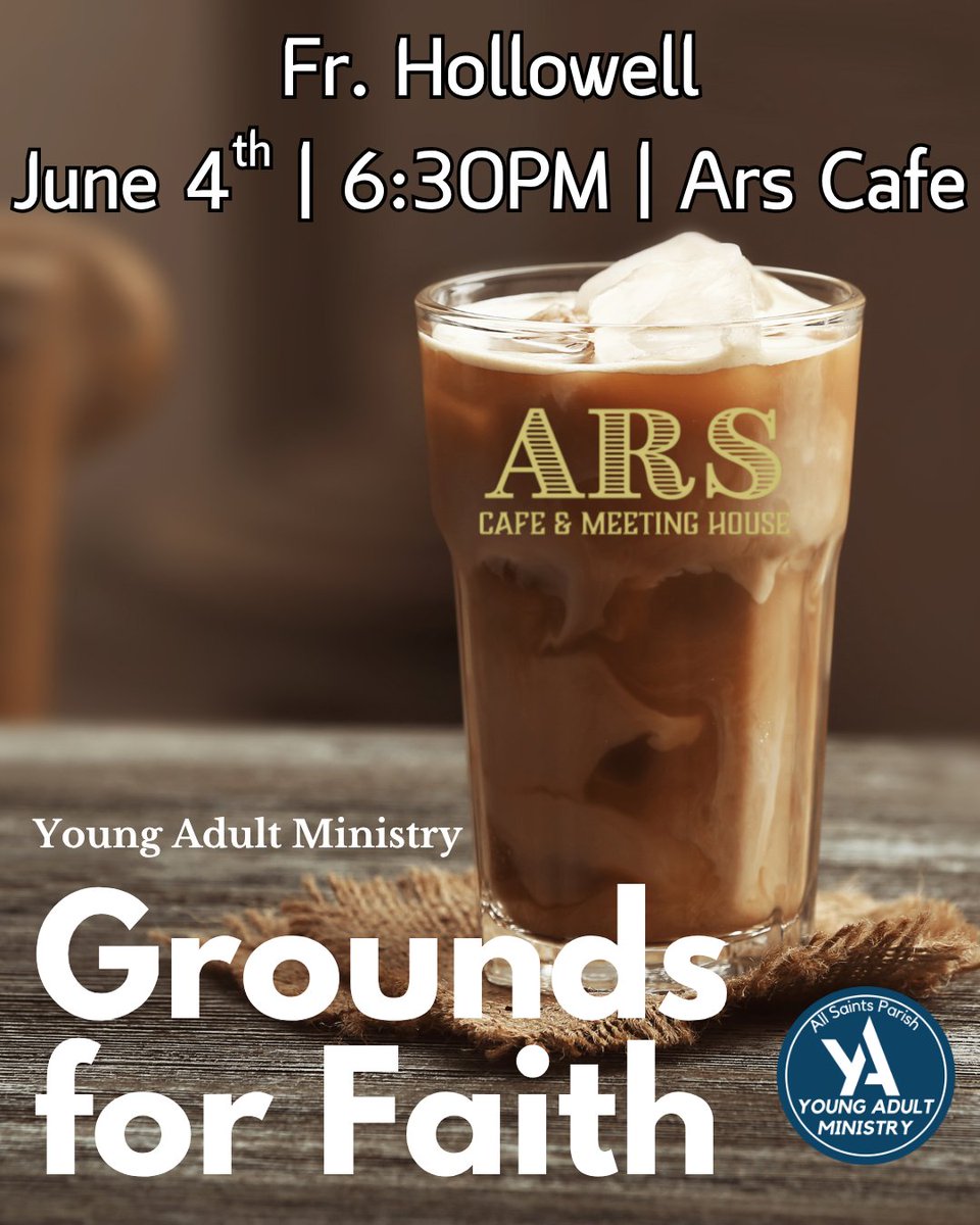 AllParish's tweet photo. Join Fr. John Hollowell as we discuss how to hear God’s voice and grow in prayer.

Young adults (18–39) are invited for an evening of faith, conversation, and community.

☕ Your first drink is on us!

Bring a friend and come with your questions. https://t.co/KUmTArdT5W