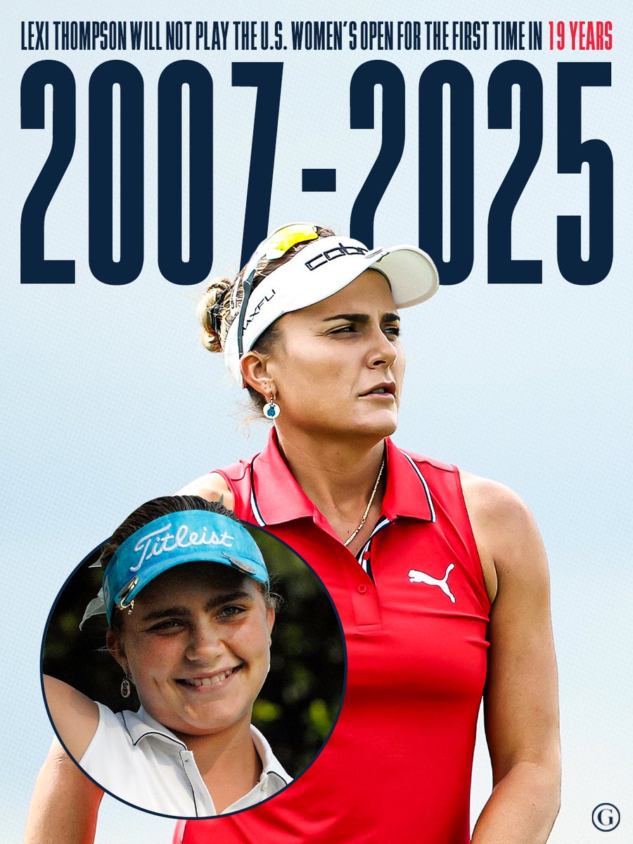 GOLF_com's tweet photo. Lexi Thompson has been playing in the U.S. Women’s Open since she was 12 years old. She will not play in the 2026 tournament, marking the end of a legendary streak.

On Instagram she posted: 

“At the time, I was just excited to be there. I remember practicing my autograph in the backseat of my parents car on the drive up to Pine Needles! I never could have imagined that week would be the beginning of a career that would take me around the world, allow me to compete against the best players in the game, and help me live out my dream of playing professional golf.”

“For the first time since that week, I won’t be competing in the U.S. Women’s Open. Definitely not a great feeling, I’d be lying if I said otherwise. But I have to remind myself that I’ve played in 19 in a row at the age of 30, and I’m very proud of that. It’s also made me reflect on how much this championship has meant to me. Some of my most special memories, biggest challenges, and greatest lessons have come from this event. It helped shape me not only as a golfer, but as a person.”