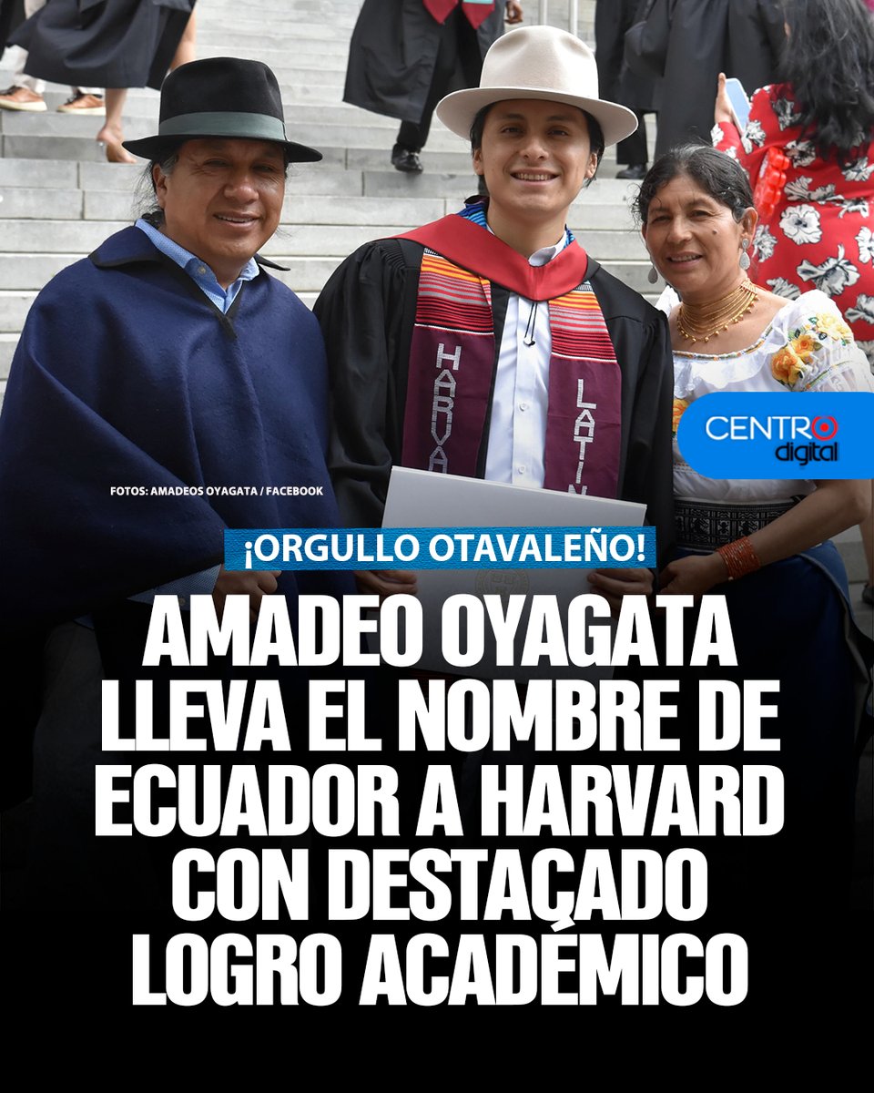 radiocentroec's tweet photo. #ATENCION | Amadeo Oyagata, joven de raíces otavaleñas e hijo de migrantes ecuatorianos, obtuvo una maestría en Harvard en Planificación, Diseño y Desarrollo Urbano. Su logro académico, tras graduarse también en UC Berkeley, se convierte en un motivo de orgullo para Ecuador y un ejemplo de esfuerzo y perseverancia.
Los detalles ➡️ https://t.co/fx8jOalthb

📌 Síguenos en WhatsApp: https://t.co/Ct1vNXnskR  
📌 Síguenos en telegram: https://t.co/sU5hKvIJwU