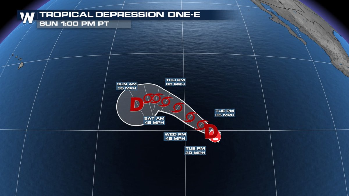 SaveTheGrease's tweet photo. Tropical Depression One-E, better known as Richard, has formed in the Pacific and poses no threat of penetrating land any time soon. https://t.co/2lhlxLkcRZ