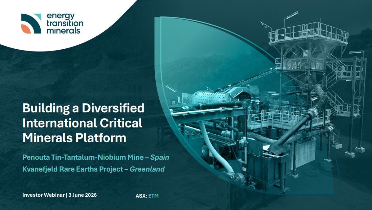 ETM__ASX's tweet photo. We are pleased to share our latest #investor presentation, ahead of the Shareholder &amp; Investor Webinar being hosted by our Managing Director Daniel Mamadou today.  

View the presentation here. https://t.co/R35acneE8K

$ETM #criticalminerals #EU #rareearths #tin #tantalum https://t.co/3JVYn96f53