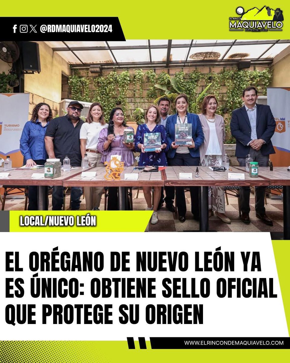 rdmaquiavelo's tweet photo. Histórico para NL: su orégano ya tiene Indicación Geográfica ✅  

@IMPI_Mexico reconoce que su calidad y tradición están ligadas al territorio. Gran paso para productores y para proyectar nuestra gastronomía en el Mundial 2026.
#OréganoNL #IndicaciónGeográfica #IMPI #NuevoLeón #GastronomíaNL #HechoEnNL #Mundial2026 #ProductosDeNL

Revisa nota completa en: https://t.co/MrAbY6aPt6