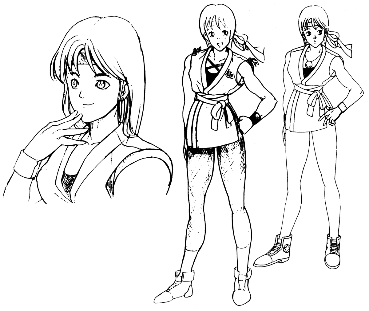 ItsFantasticAC's tweet photo. Yuri design sketches, for Art of Fighting 2. https://t.co/79AGW1zdQZ