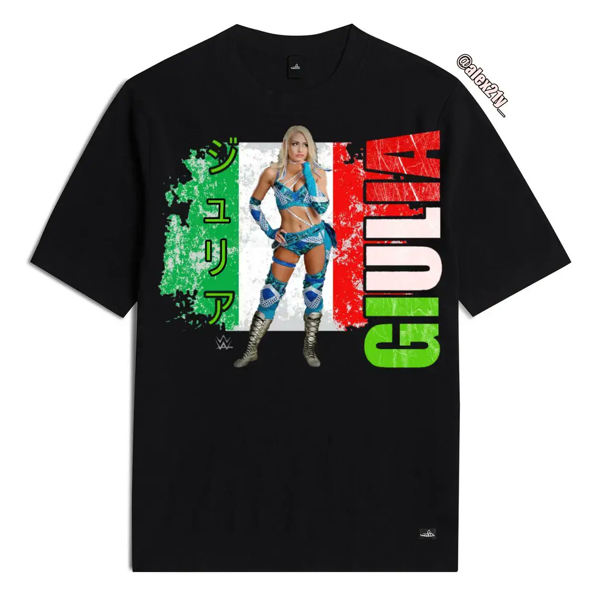 Alex21y_'s tweet photo. A shirt idea of Giulia for WWE merchandisea i created.

I decided to go a little easy and get out of my comfort zone for edits so i made the best i could for now, so i tried my first t shirt, i plan to do more in the future for sure!

Hope you like it💙🇮🇹

#SmackDown #ジュリア https://t.co/gthh0zl8Xg
