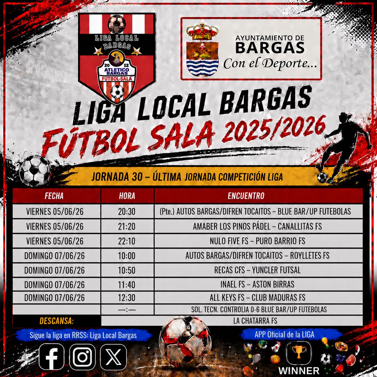 LigaLocalBargas's tweet photo. ⚽️ Este viernes y domingo última jornada de la liga local de Bargas.

✌️✌️

#ligalocalbargas https://t.co/myP1ZgMbFK