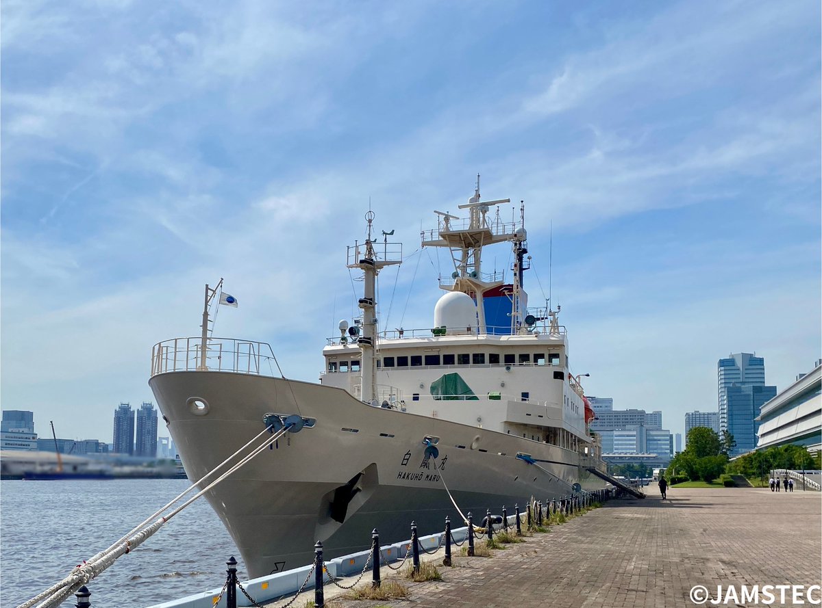 Fleet_JAMSTEC's tweet photo. 学術研究船「#白鳳丸」は性能確認試験を終えて東京に入港しました⚓
船舶が輻輳(ふくそう)する航路や港内では、定められた信号旗を掲揚し本船の動向を周囲に周知することで安全な航行を確保しています🫡

#JAMSTEC https://t.co/6Sm9uv0wGC