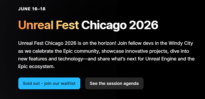 ImmatureGamer's tweet photo. 🚨 Unreal Fest Chicago 2026 is officially SOLD OUT.

June 16 to 18 is about to be packed with devs, creators, studios, and everyone building around Unreal, UEFN, and the Epic ecosystem.

If you’re going, I’ll see you there https://t.co/49uPKmAmEV